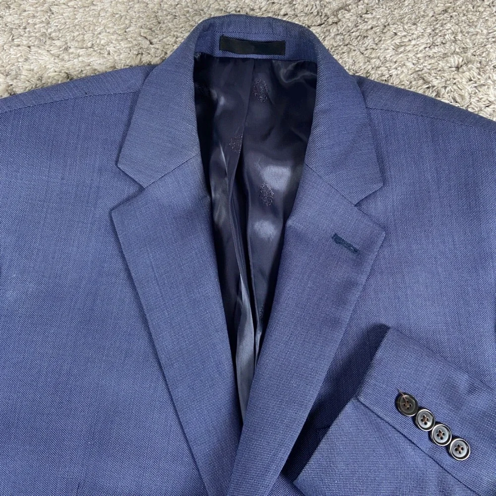 Lauren Ralph Lauren Black‎ Label 2 Piece Suit Mens 44R Blazer 36x30 Trouser Blue
